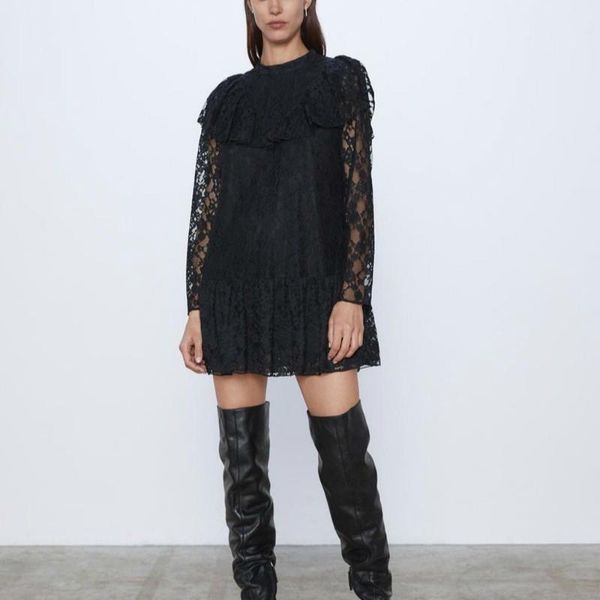 casual dresses overlay ruffle hem dress women round neck long sleeve above knee, mini lace party night club 2021, Black;gray
casual dresses overlay ruffle hem dress women round neck long sleeve above knee, mini lace party night club 2021, Black;gray