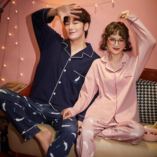 men's sleepwear feather printed men women pajamas set autumn winter cotton long sleeve soft cardigan homewear cartoon sweet lovers, Black;brown
men's sleepwear feather printed men women pajamas set autumn winter cotton long sleeve soft cardigan homewear cartoon sweet lovers, Black;brown