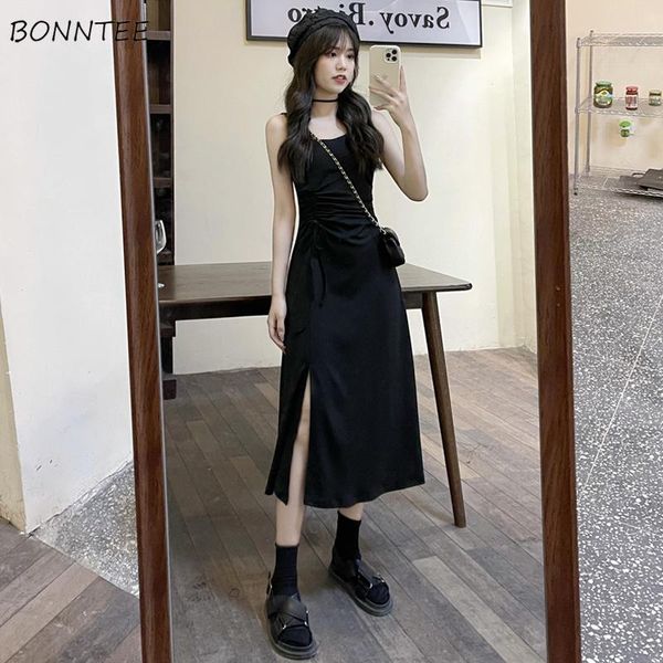 casual dresses summer black sleeveless dress women square collar designs temperament midi side-slit female spaghetti strap french vesti, Black;gray
casual dresses summer black sleeveless dress women square collar designs temperament midi side-slit female spaghetti strap french vesti, Black;gray