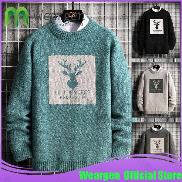 men's sweaters weargen hip hop knitwear mens harajuku fashion deer male loose casual streetwear pullover my8656, White;black
men's sweaters weargen hip hop knitwear mens harajuku fashion deer male loose casual streetwear pullover my8656, White;black