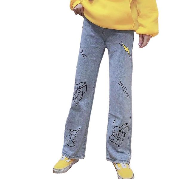 women's jeans kawaii elf women vintage cartoon graffiti loose wide-leg pants female summer streetwear hipster denim trousers 2021, Blue
women's jeans kawaii elf women vintage cartoon graffiti loose wide-leg pants female summer streetwear hipster denim trousers 2021, Blue