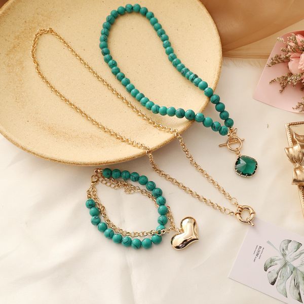 factory wholesale jewelry natural stone half love multilayer women's personality creative necklace n791 party gift
factory wholesale jewelry natural stone half love multilayer women's personality creative necklace n791 party gift