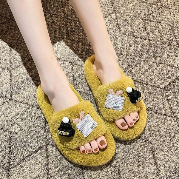 cute furry slippers women home soft plush insole slides indoor open toe candy colors 2021, Black
cute furry slippers women home soft plush insole slides indoor open toe candy colors 2021, Black