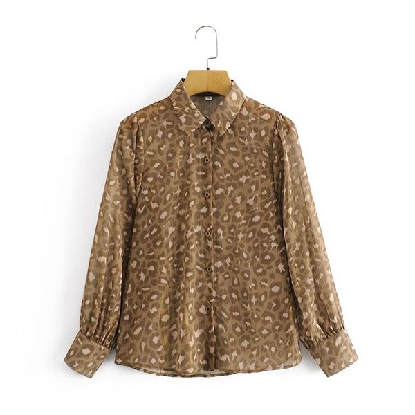 women's blouses & shirts zxqj women 2021 fashion leopard print gold silk chiffon vintage long sleeve button-up female blusas chic, White
women's blouses & shirts zxqj women 2021 fashion leopard print gold silk chiffon vintage long sleeve button-up female blusas chic, White