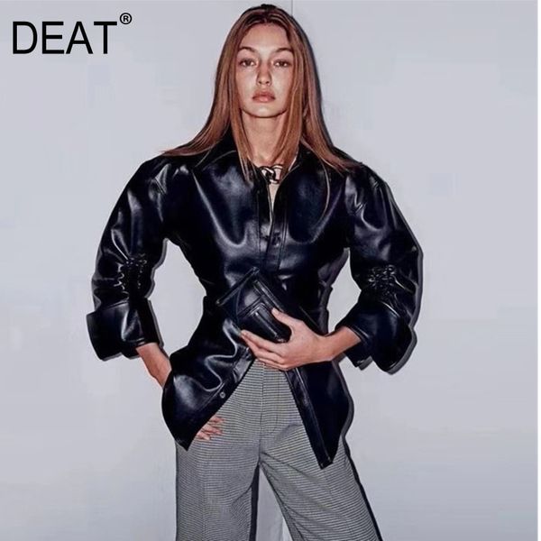 spring and summer fashion casual black lapel tunic locomotive handsome street leather clothes coat women sh790 210421
spring and summer fashion casual black lapel tunic locomotive handsome street leather clothes coat women sh790 210421
