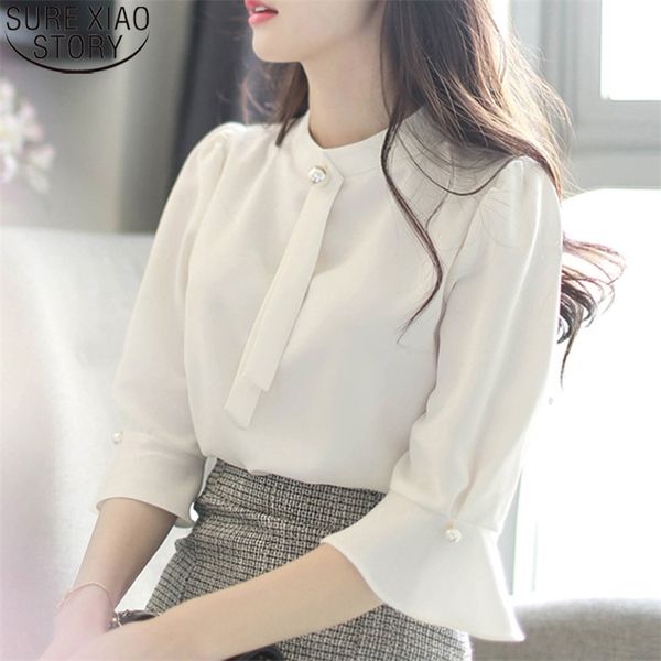 blusas women blouse o-neck office lady chiffon shirts solid beaded half flare sleeve chic summer loose clothing 10167 210421, White
blusas women blouse o-neck office lady chiffon shirts solid beaded half flare sleeve chic summer loose clothing 10167 210421, White
