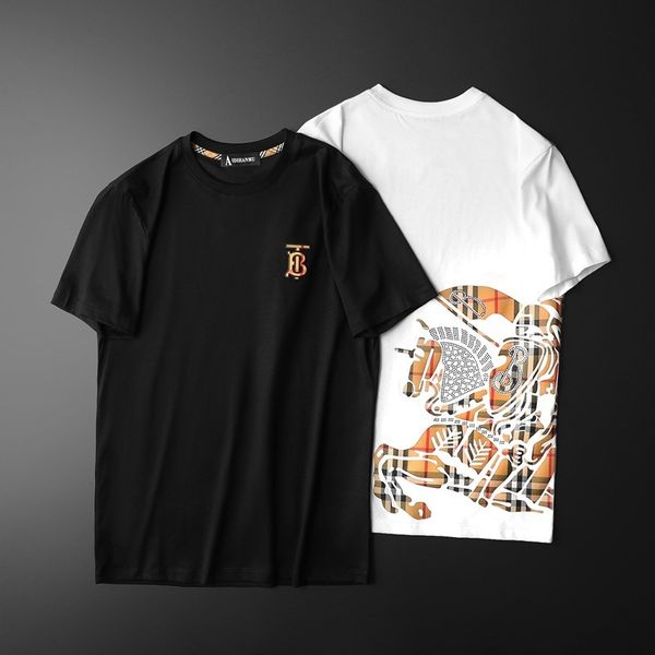 fashion t shirts men's short sleeve mercerized cotton round neck 2021 summer half, White;black
fashion t shirts men's short sleeve mercerized cotton round neck 2021 summer half, White;black