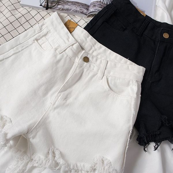 women's shorts net red denim summer hong kong style fashionable wear high waist loose thin students versatile wide leg pants, White;black
women's shorts net red denim summer hong kong style fashionable wear high waist loose thin students versatile wide leg pants, White;black