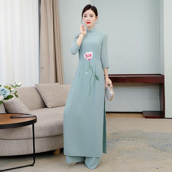ethnic clothing chinese style two piece set women long pant suits pink white slim vintage harajuku ao dai vietnam plus size printed mt6, Red
ethnic clothing chinese style two piece set women long pant suits pink white slim vintage harajuku ao dai vietnam plus size printed mt6, Red