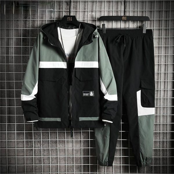 men's tracksuits spring 2021 men stitching sets autumn tooling jacket hooded fashion tracksuit trend streetwear suit clothing, Gray
men's tracksuits spring 2021 men stitching sets autumn tooling jacket hooded fashion tracksuit trend streetwear suit clothing, Gray