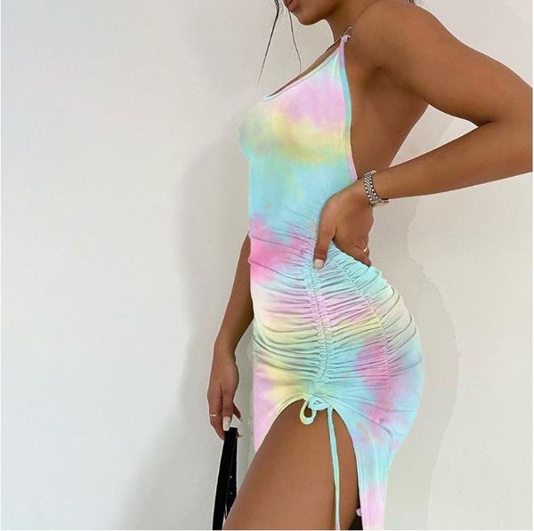 casual dresses 2021 women tie dye-print halter dress sleeveless bodycorn high split mini summer, Black;gray
casual dresses 2021 women tie dye-print halter dress sleeveless bodycorn high split mini summer, Black;gray