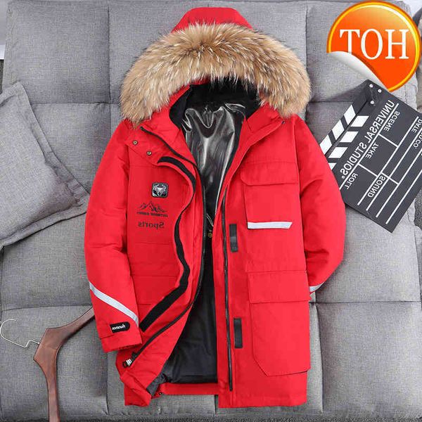 new male white duck down jacket men's medium and long thickened warm outdoor wool collar cold, Black
new male white duck down jacket men's medium and long thickened warm outdoor wool collar cold, Black