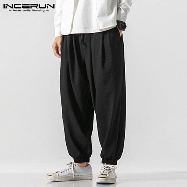 men's pants 2021 men casual solid color vintage streetwear joggers loose harem drawstring chinese style pantalon incerun 7, Black
men's pants 2021 men casual solid color vintage streetwear joggers loose harem drawstring chinese style pantalon incerun 7, Black
