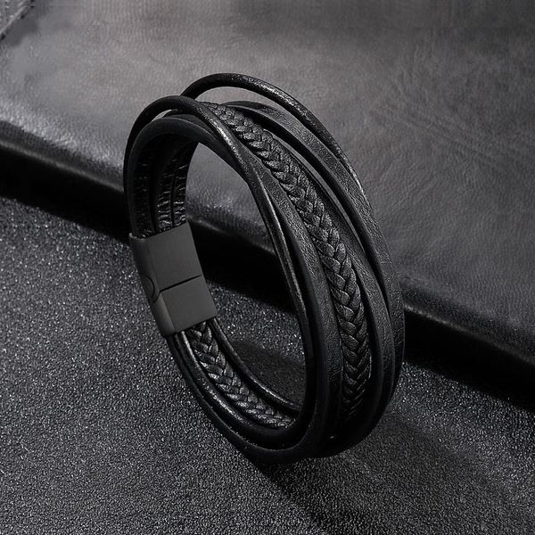 link, chain haoyi trendy black multilayer leather bracelet men's woven retro party punk jewelry
link, chain haoyi trendy black multilayer leather bracelet men's woven retro party punk jewelry