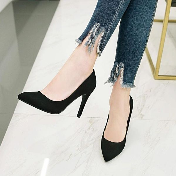 dress shoes big size 9 11 12 ladies high heels women woman pumps fine-heeled single with pointed shallow suede, Black
dress shoes big size 9 11 12 ladies high heels women woman pumps fine-heeled single with pointed shallow suede, Black