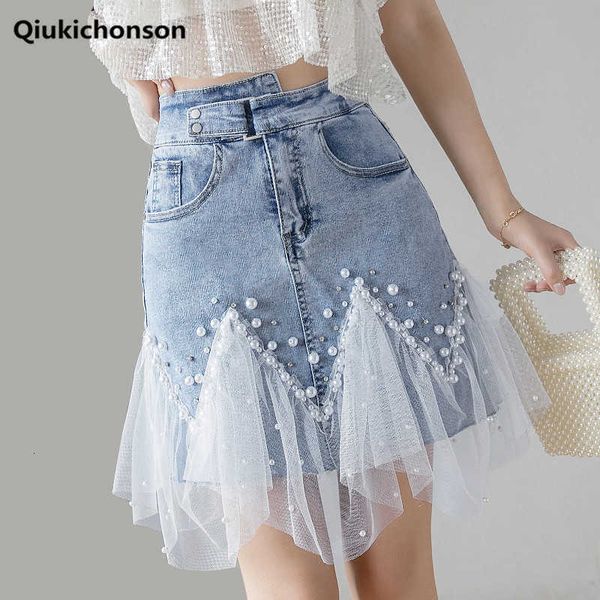 skirts korean style cute pearl beading mesh patchwork ruffle ladies summer high waist mini wrap denim skirt women faldas jeans opp, Black
skirts korean style cute pearl beading mesh patchwork ruffle ladies summer high waist mini wrap denim skirt women faldas jeans opp, Black