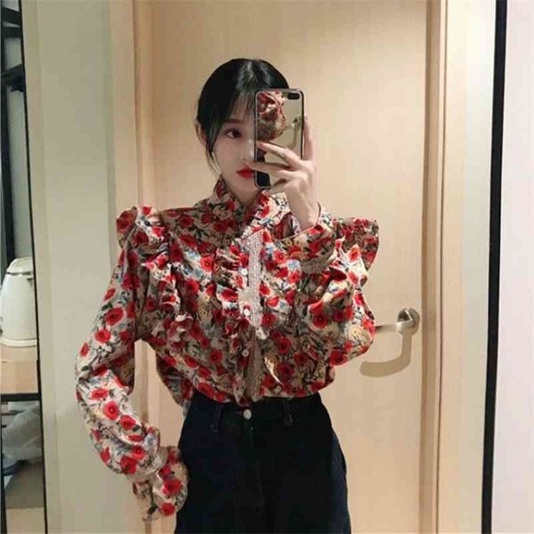 chiffon shirt spring retro all-match temperament lace edge floral regular polyester broadcloth print button 210416, White
chiffon shirt spring retro all-match temperament lace edge floral regular polyester broadcloth print button 210416, White