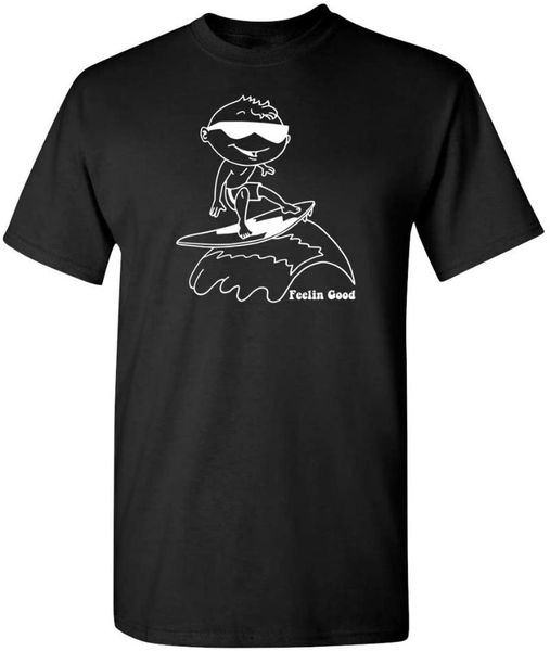 men's t-shirts feelin good surfer novelty graphic sarcastic funny t shirt, White;black
men's t-shirts feelin good surfer novelty graphic sarcastic funny t shirt, White;black