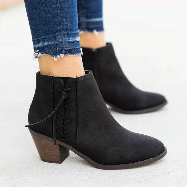 boots women's big size tassel short autumn and winter thick heel round toe side zipper fashion, Black
boots women's big size tassel short autumn and winter thick heel round toe side zipper fashion, Black