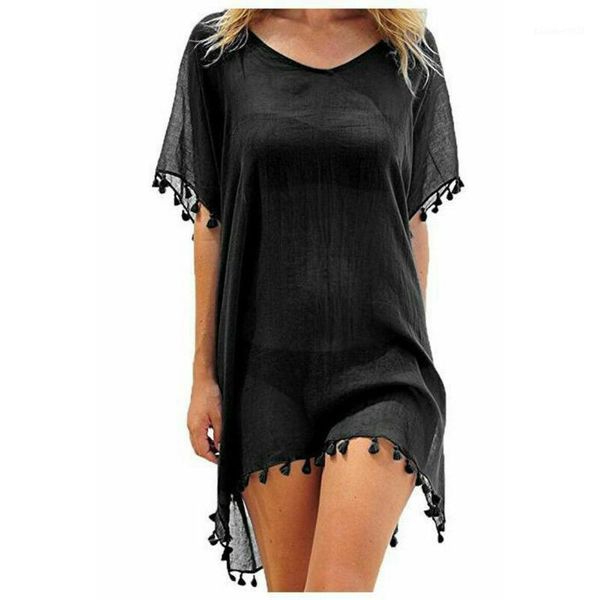 women's swimwear 2021 chiffon tassels beach wear women swimsuit cover up bathing suits summer mini dress loose solid pareo ups, White;black
women's swimwear 2021 chiffon tassels beach wear women swimsuit cover up bathing suits summer mini dress loose solid pareo ups, White;black