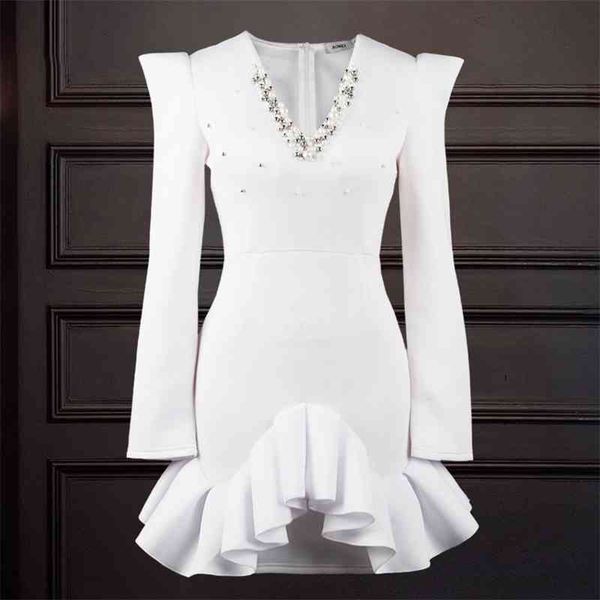 white banquet beaded dress women bodycon v neck long sleeve mini belt slim party dresses wedding birthday date out christmas 210527, Black;gray
white banquet beaded dress women bodycon v neck long sleeve mini belt slim party dresses wedding birthday date out christmas 210527, Black;gray