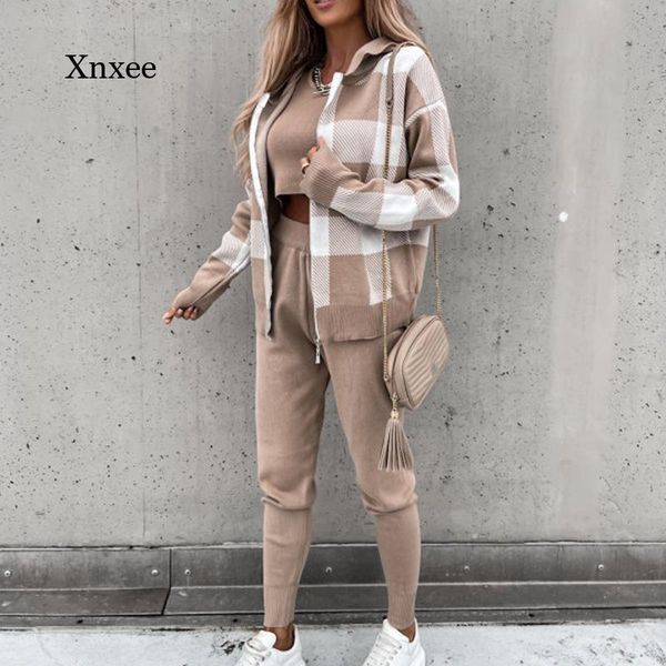 women's two piece pants autumn and winter fashion three-piece elegant vest + plaid hooded sweatshirt pencil suit casual sportswear, White
women's two piece pants autumn and winter fashion three-piece elegant vest + plaid hooded sweatshirt pencil suit casual sportswear, White
