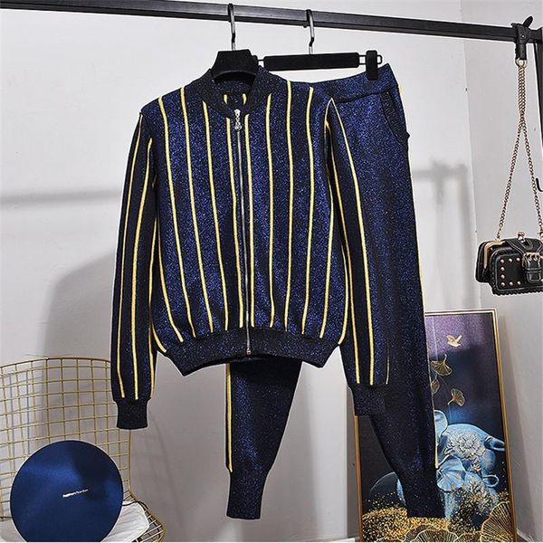 women's tracksuits autumn fashion sports knitted tracksuit outfits women navy stripe cardigan sweater pants set female loose casual kni, Gray
women's tracksuits autumn fashion sports knitted tracksuit outfits women navy stripe cardigan sweater pants set female loose casual kni, Gray