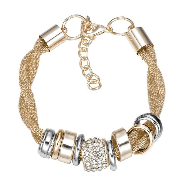 charm bracelets fashion entwined gold metal & bangles handmade crystal for women with rhinestone stones jewelry, Golden;silver
charm bracelets fashion entwined gold metal & bangles handmade crystal for women with rhinestone stones jewelry, Golden;silver