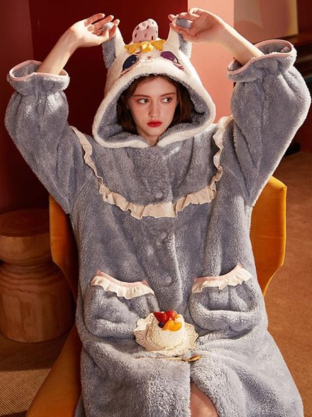 women's sleepwear winter bathrobe velvet thick long home warm flannel nightgowns nightwear loose dressing gown kimono, Black;red
women's sleepwear winter bathrobe velvet thick long home warm flannel nightgowns nightwear loose dressing gown kimono, Black;red