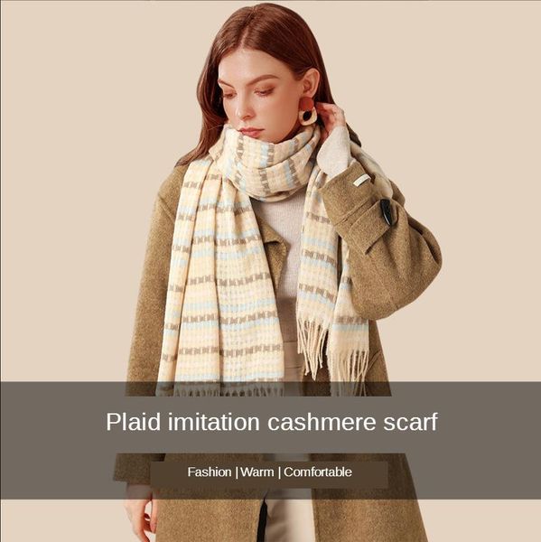 scarves winter 2021 european and american imitation cashmere warm scarf. women's tassel shawl. fashionable color plaid scarf, Blue;gray
scarves winter 2021 european and american imitation cashmere warm scarf. women's tassel shawl. fashionable color plaid scarf, Blue;gray