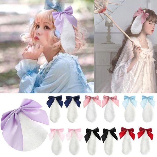 hair accessories kawaii women girls clip plush lop ears hairpin candy color ribbon bowknot lolita cosplay, Slivery;white
hair accessories kawaii women girls clip plush lop ears hairpin candy color ribbon bowknot lolita cosplay, Slivery;white