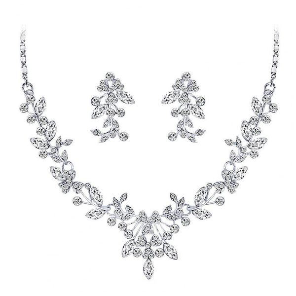 earrings & necklace fashion sense women wedding party rhinestone shiny floral jewelry set gift accessories, Silver
earrings & necklace fashion sense women wedding party rhinestone shiny floral jewelry set gift accessories, Silver