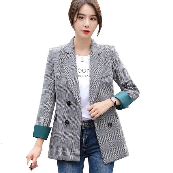 women's suits & blazers fashion double breasted yellow blue plaid ladies blazer women female spring autumn wear loose jacket 2m3v, White;black
women's suits & blazers fashion double breasted yellow blue plaid ladies blazer women female spring autumn wear loose jacket 2m3v, White;black