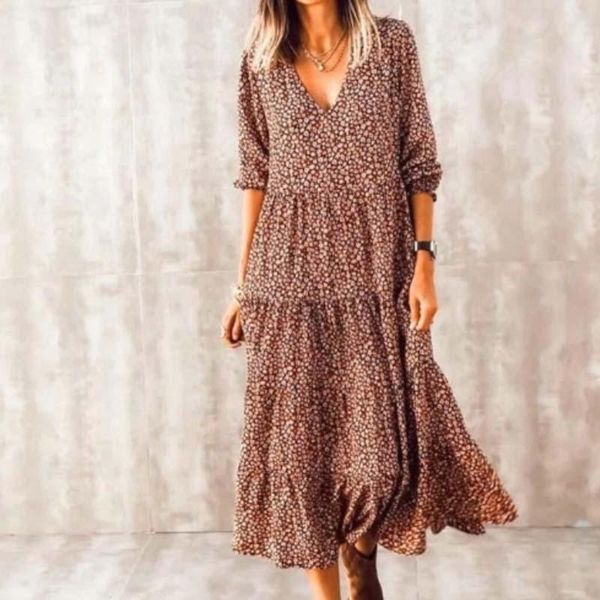 casual dresses 2021 spring v neck a-line women bohemian dress elegant floral print loose long party vintage ruffles summer beach, Black;gray
casual dresses 2021 spring v neck a-line women bohemian dress elegant floral print loose long party vintage ruffles summer beach, Black;gray