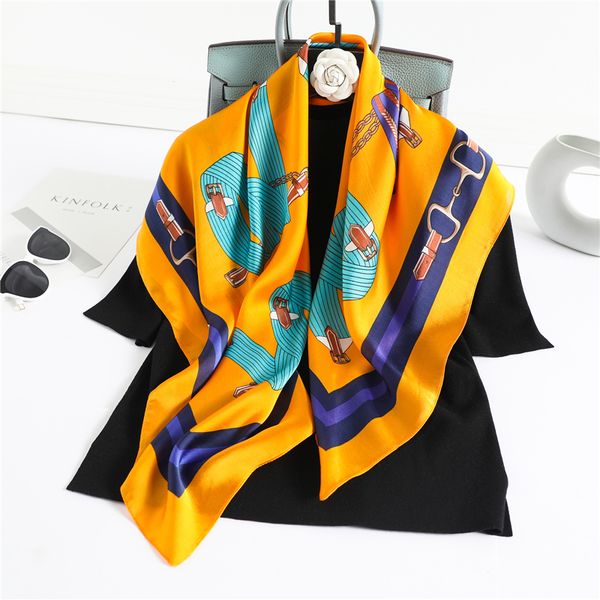 designer scarf 90cm square silk scarf women shawls designer print hijab foulard head wraps for lady neck scarves soft big bandan, Blue;gray
designer scarf 90cm square silk scarf women shawls designer print hijab foulard head wraps for lady neck scarves soft big bandan, Blue;gray