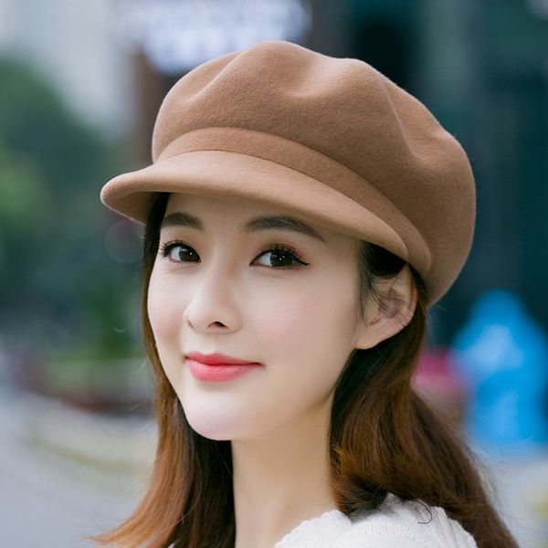 stingy brim hats hat lady korean version autumn and winter wool beret english temperament fashion joker duck tongue octagon top, Blue;gray
stingy brim hats hat lady korean version autumn and winter wool beret english temperament fashion joker duck tongue octagon top, Blue;gray