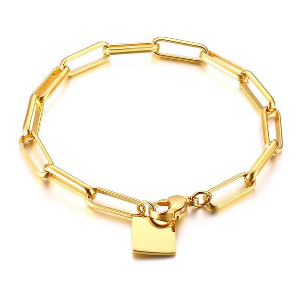 link, chain european and american accessories stainless steel square brand bracelet simple fashion niche design suitable for women, Black
link, chain european and american accessories stainless steel square brand bracelet simple fashion niche design suitable for women, Black