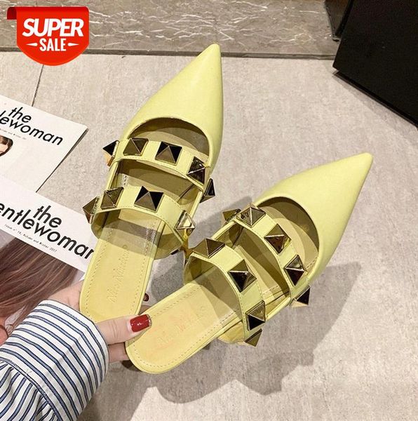 baotou half slippers women's pointed toe big rivet muller shoes ladies low heels #en6p, Black
baotou half slippers women's pointed toe big rivet muller shoes ladies low heels #en6p, Black