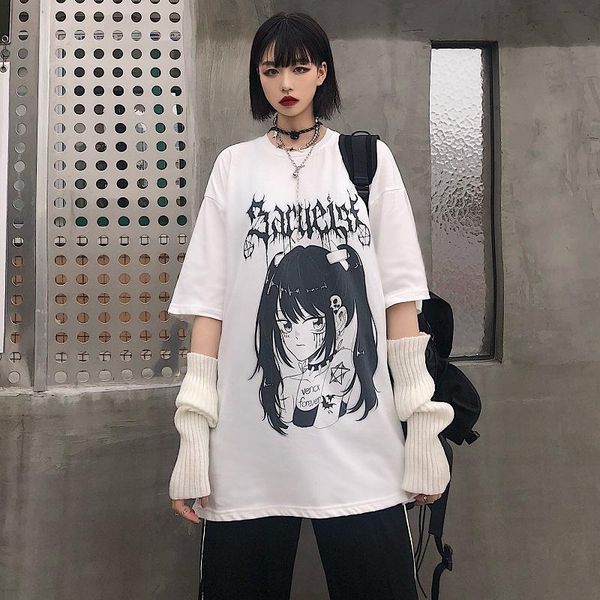 harajuku loose oversized anime cartoon print female t shirt short-sleeved street clothing retro straight tee, White
harajuku loose oversized anime cartoon print female t shirt short-sleeved street clothing retro straight tee, White