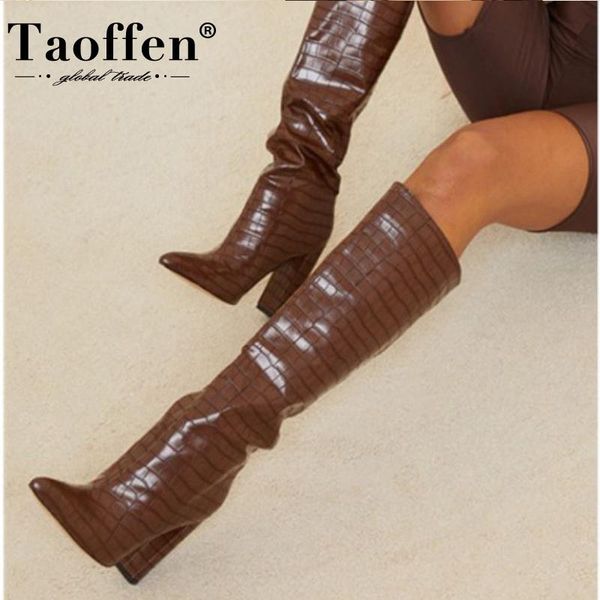 boots taoffen women high heel real leather shoes winter fashion knee party footwear size 36-43, Black
boots taoffen women high heel real leather shoes winter fashion knee party footwear size 36-43, Black