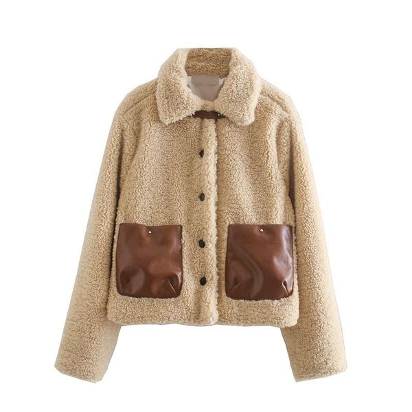 women's jackets mesttraf women 2021 fashion faux fur teddy coat vintage long sleeve pockets female outerwear streetwear, Black;brown
women's jackets mesttraf women 2021 fashion faux fur teddy coat vintage long sleeve pockets female outerwear streetwear, Black;brown