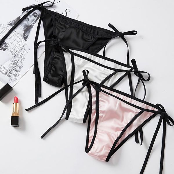 women's panties soft smooth seamless satin women underwear bandage low waist thong female g-string lingerie, Black;pink
women's panties soft smooth seamless satin women underwear bandage low waist thong female g-string lingerie, Black;pink