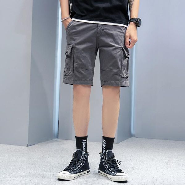 summer men's multi pocket military cargo shorts male cotton khaki mens striped tactical short pants no belt, White;black
summer men's multi pocket military cargo shorts male cotton khaki mens striped tactical short pants no belt, White;black