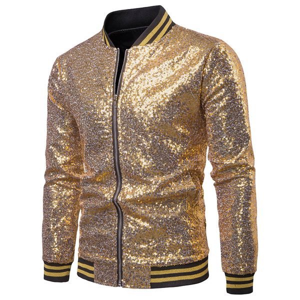 men shiny blazers gold sequin glitter suit jackets male nightclub zipper suit blazer dj stage blazers, Black;white
men shiny blazers gold sequin glitter suit jackets male nightclub zipper suit blazer dj stage blazers, Black;white