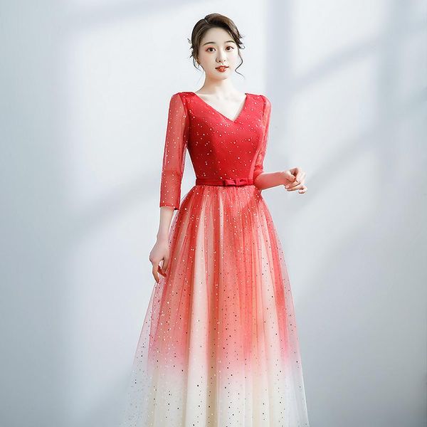 ethnic clothing red gradients evening party dress slim mesh long prom female patchwork formal v-neck vestidos de festa
ethnic clothing red gradients evening party dress slim mesh long prom female patchwork formal v-neck vestidos de festa