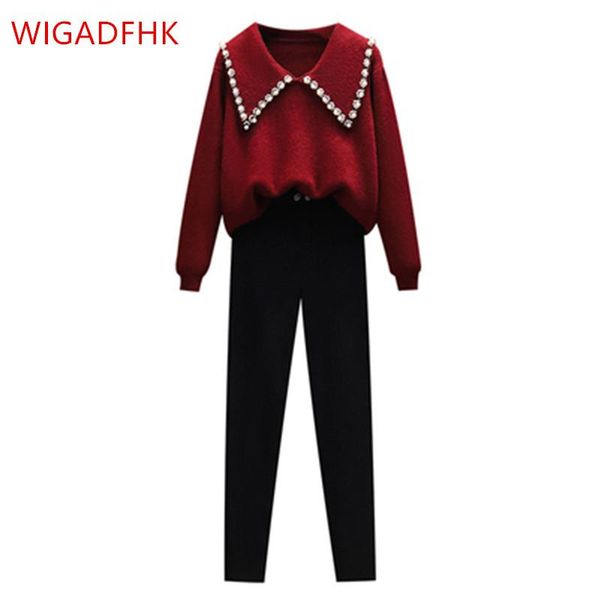 women's tracksuits plus size autumn and winter style western knitted sweater all-match fashionable casual pants two-piece suit, Gray
women's tracksuits plus size autumn and winter style western knitted sweater all-match fashionable casual pants two-piece suit, Gray