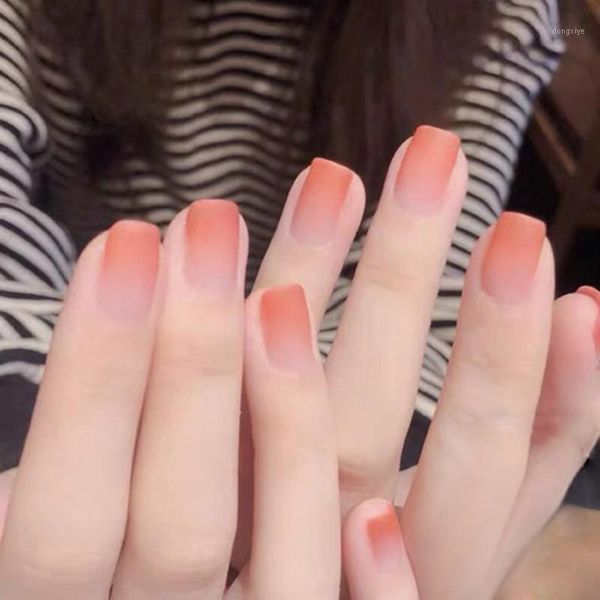 24pcs pink gradient square head fake nail girls short frosted matte wearable nails art tips press on full cover manicure t false1, Red;gold
24pcs pink gradient square head fake nail girls short frosted matte wearable nails art tips press on full cover manicure t false1, Red;gold