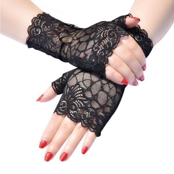 lady' fingerless black floral lace gloves summer thin uv-proof driving gothic short hollow party five fingers, Blue;gray
lady' fingerless black floral lace gloves summer thin uv-proof driving gothic short hollow party five fingers, Blue;gray