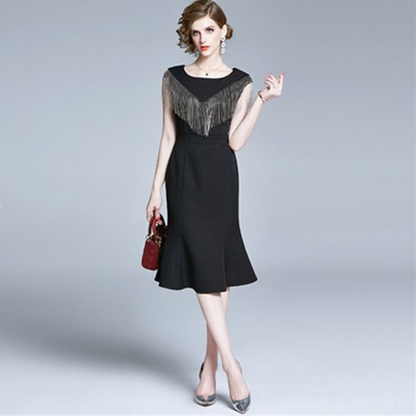 summer fashion elegant sleeveless tassel mermaid party dresses women black red slim bodycon dress 210525, Black;gray
summer fashion elegant sleeveless tassel mermaid party dresses women black red slim bodycon dress 210525, Black;gray