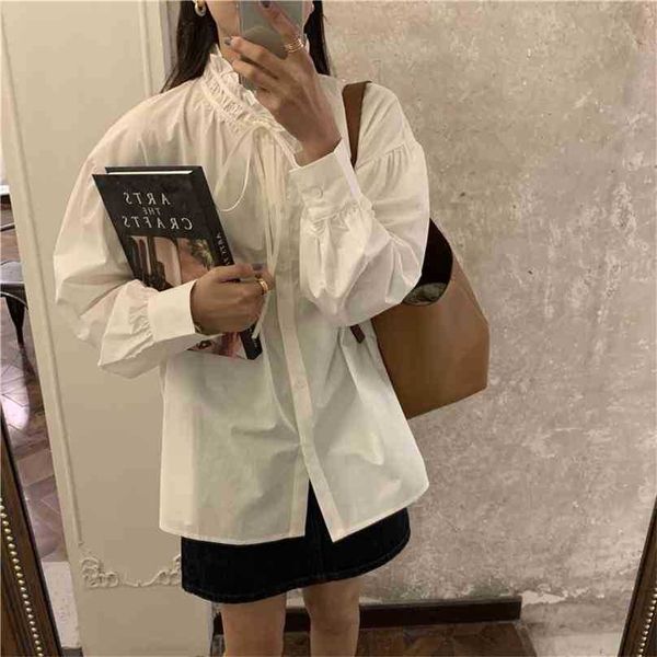 sale vintage female korean white pleated chic stylish slim shirts sweet fashion women all match blouses 210525
sale vintage female korean white pleated chic stylish slim shirts sweet fashion women all match blouses 210525
